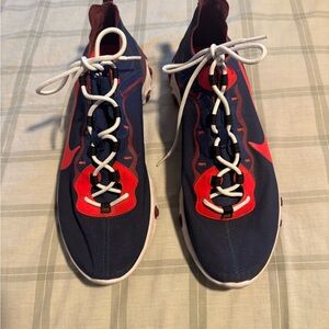Men's Navy and Red Nike React Shoes